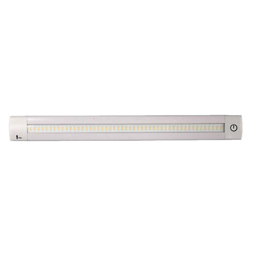Lunasea Lighting 12-inch adjustable linear LED courtesy light with built-in dimmer, warm white 12VDC interior lighting with switch