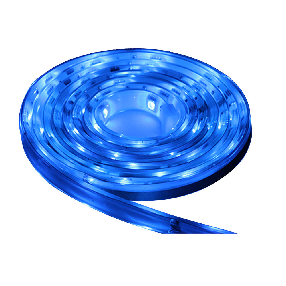 Lunasea Waterproof IP68 LED Strip Lights in blue, 5 meters, used as interior courtesy lighting, waterproof and durable.
