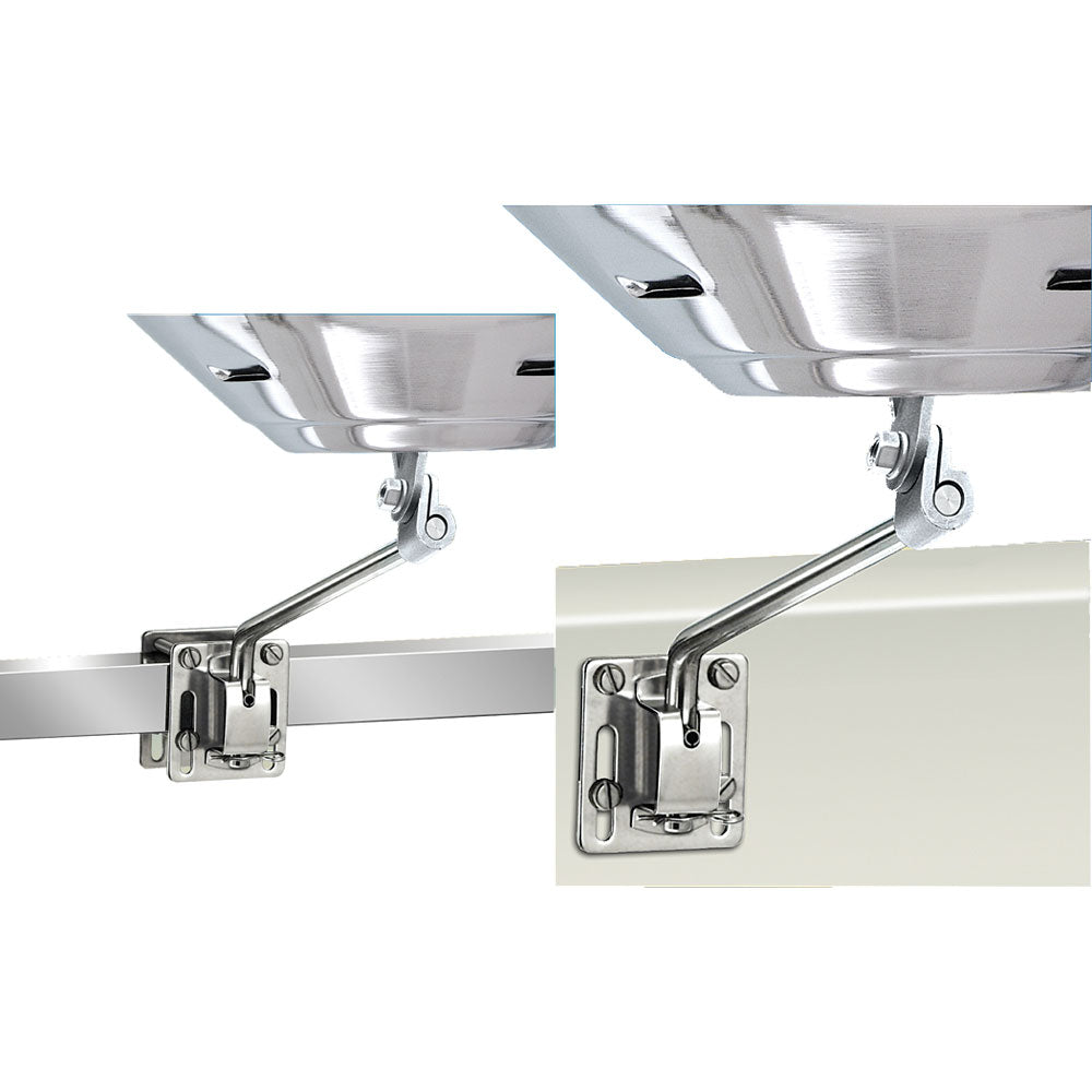 Magma Marine kettle bulkhead or square flat rail mount for deck or galley, black metal with mounting hardware