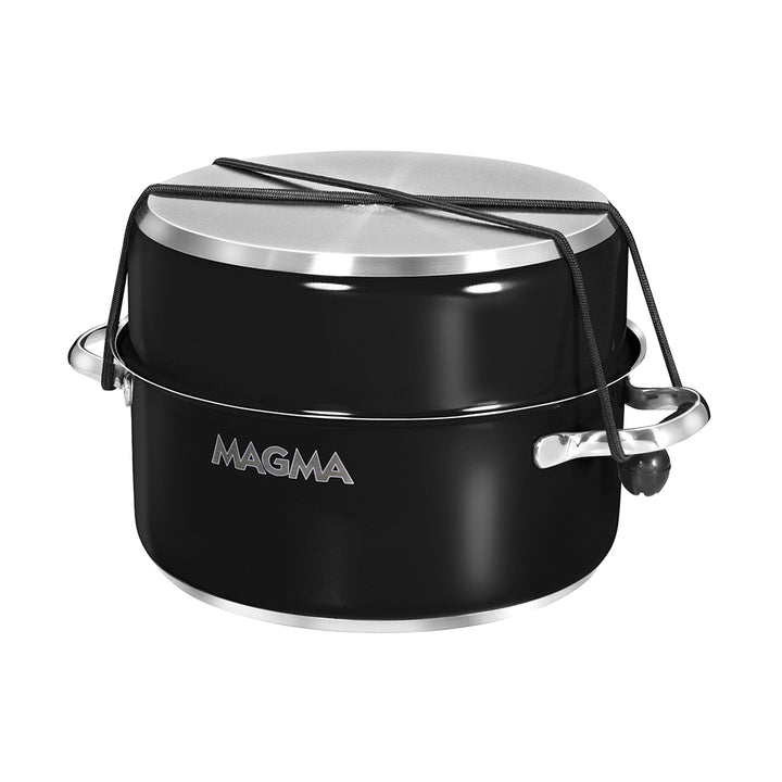 Batterie de cuisine Magma 10 pièces, antiadhésive, avec revêtement émaillé, pour induction - Noir de jais