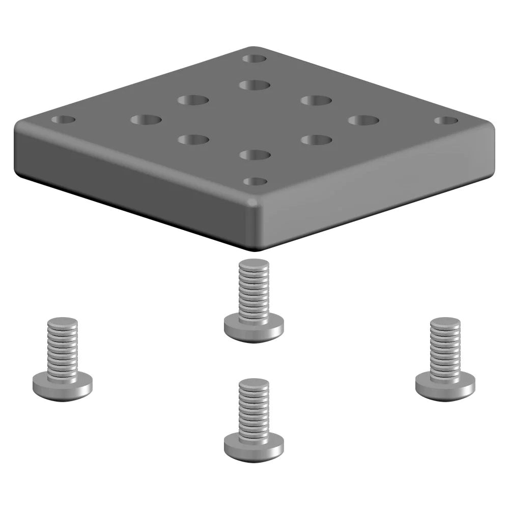 Magma pedestal adapter for deck or galley mount, compatible with Magma pedestal mounts on a boat or marine setup.