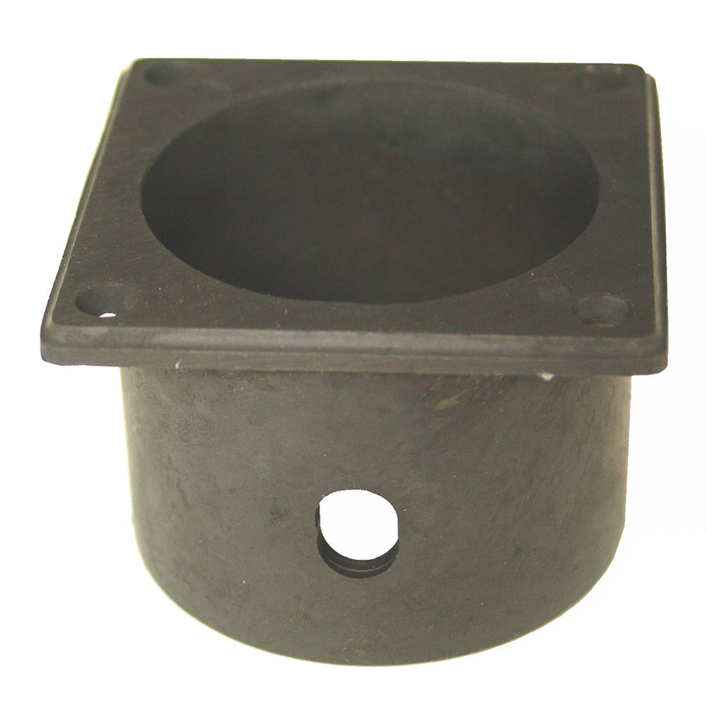 Magma deck galley pedestal cap for pedestal mount, black, designed for secure and stylish mounting in marine or outdoor settings.