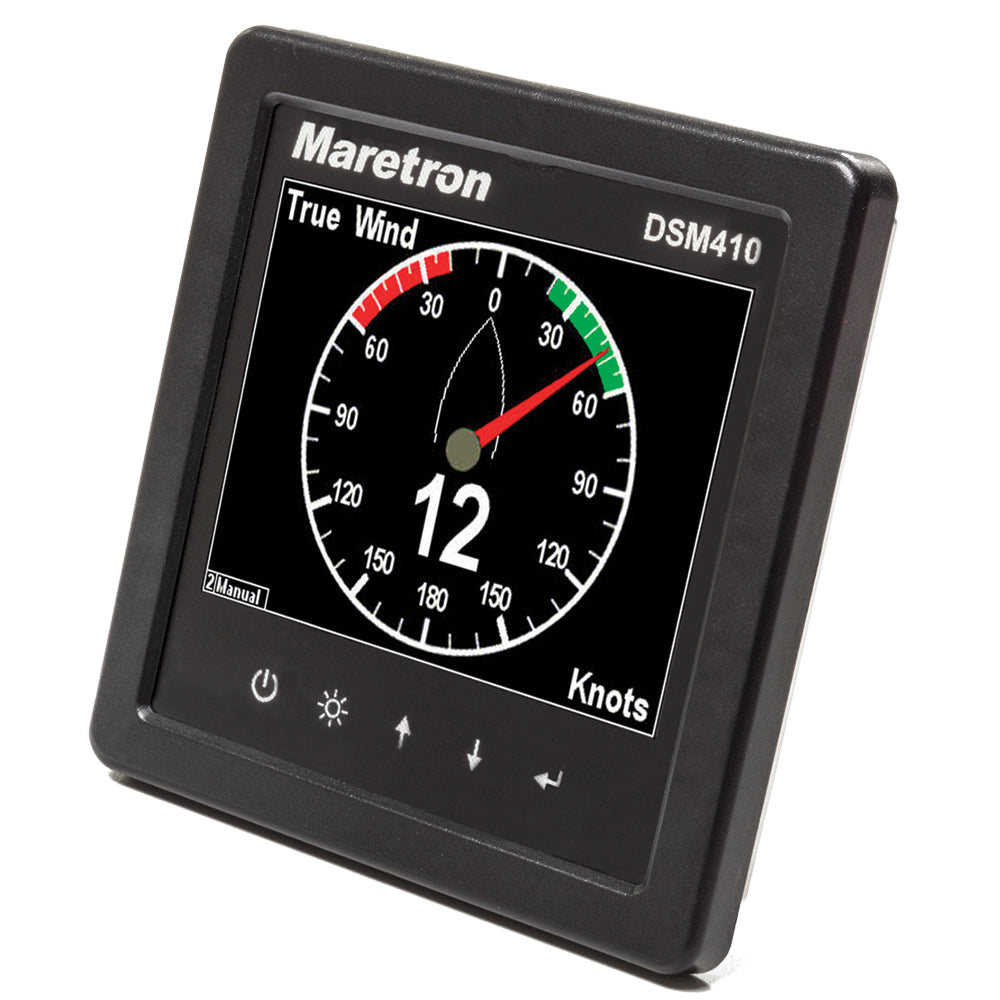 Maretron 4.1-inch high-bright color display instrument in black for marine or industrial use, showing detailed digital readout.