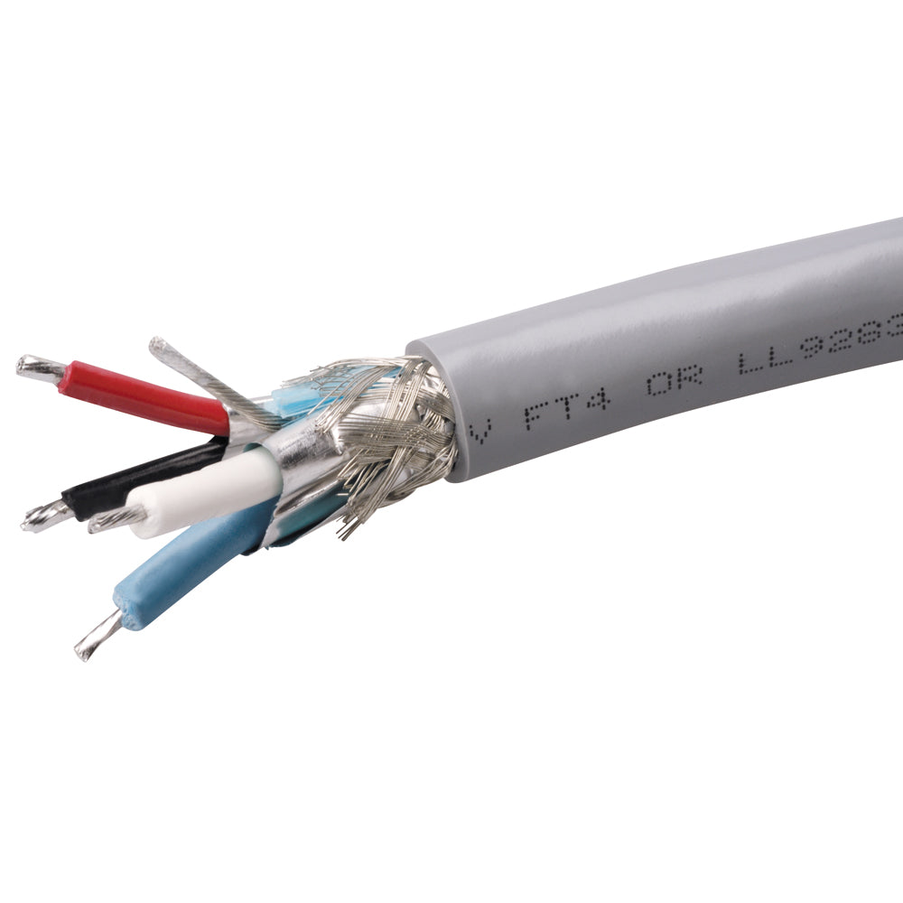 Gray Maretron Mid Bulk NMEA cable, 100 meters long, used for marine sensor and communication connections.