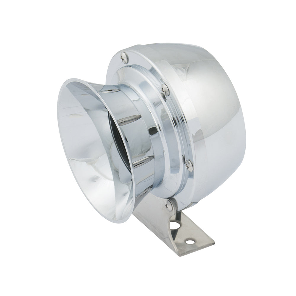 Marinco 12V International Shorty Horn, compact marine horn with black casing, designed for boat communication and safety.
