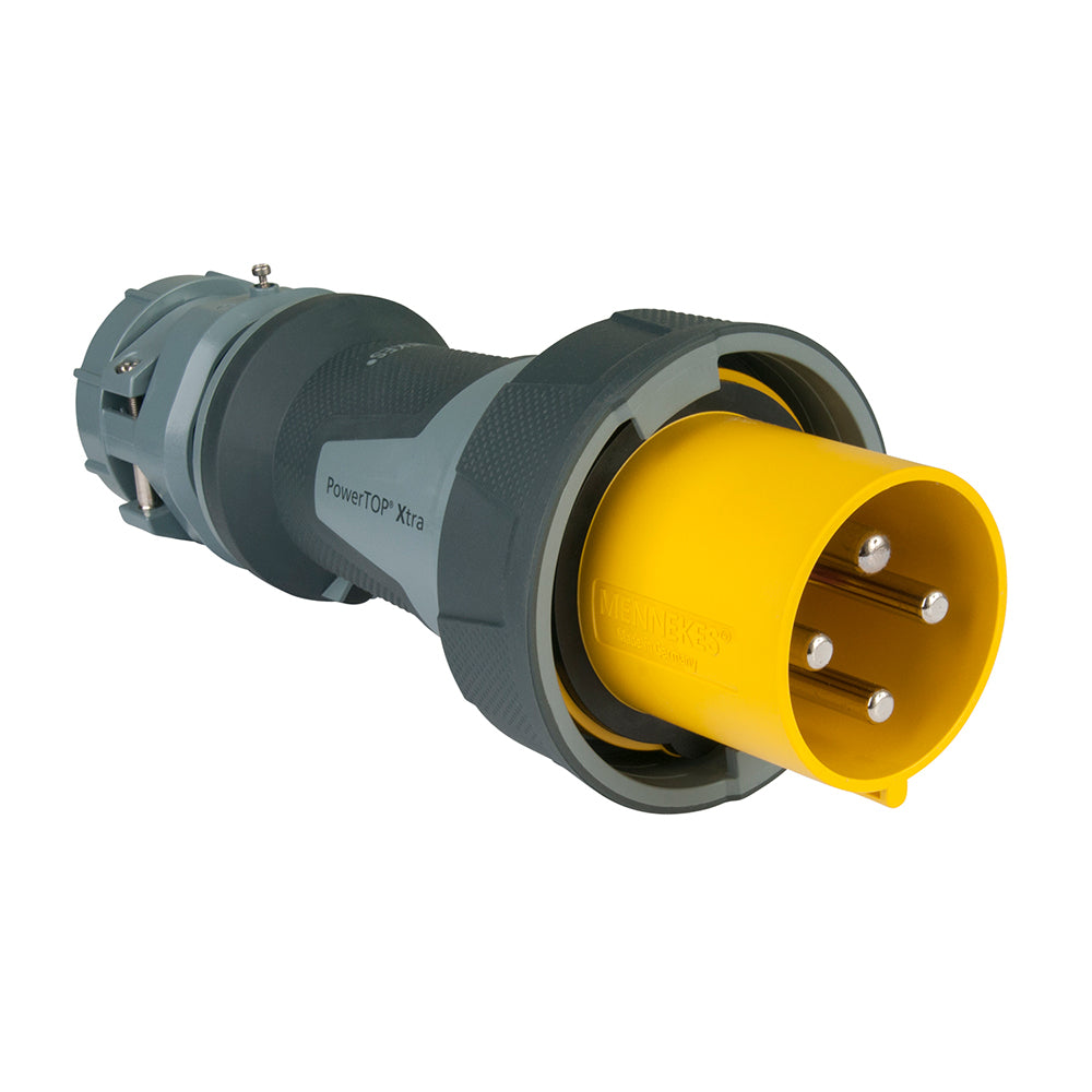 Marinco 100A Shore Power Plug for 125/250V with durable weather-resistant design, suitable for marine and RV applications.