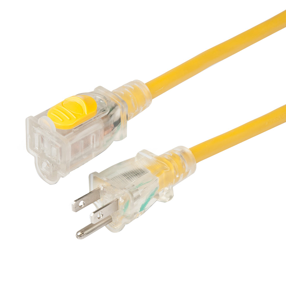 Marinco 14/3 locking extension cord for shore power, 15A, 25-foot length, with locking connectors and durable design.