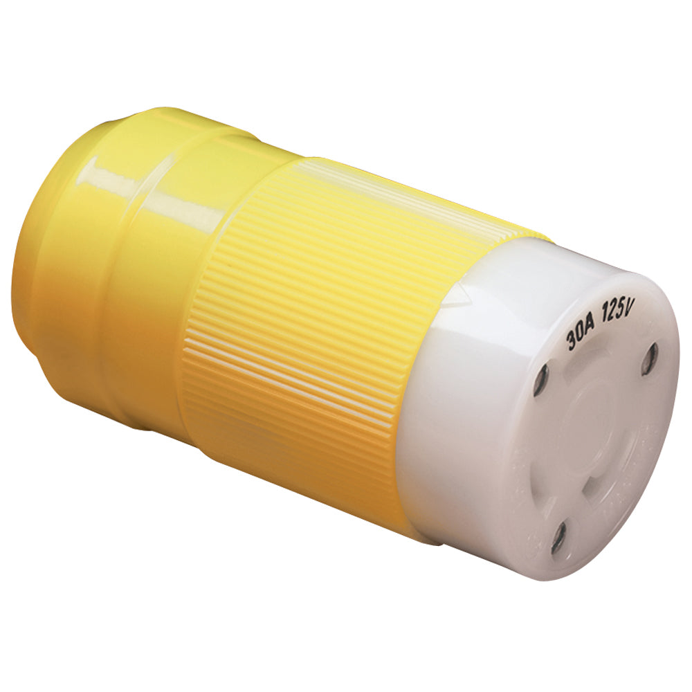 Marinco 305CRCN 30A Locking Shore Power Connector, 125V, used for marine electrical connections