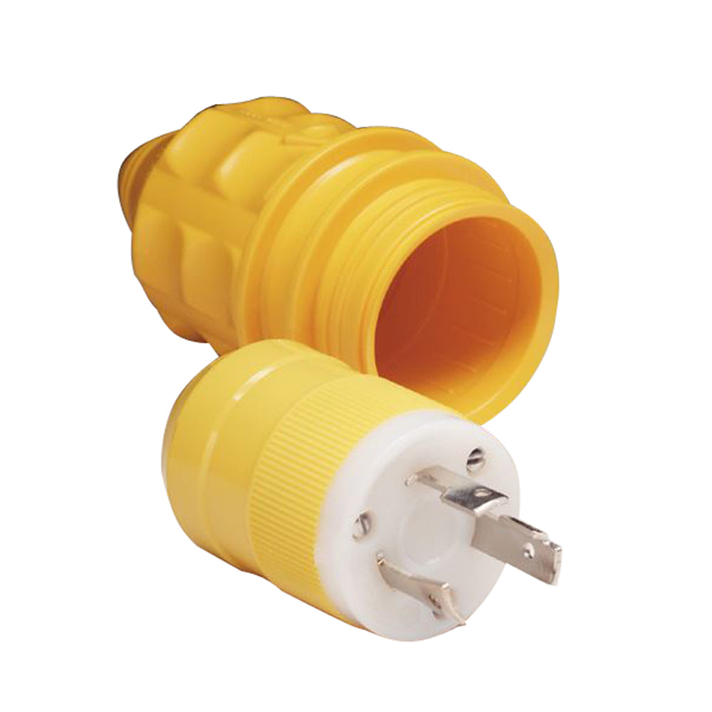Marinco shore power plug and boot value pack, 30A-125V marine electrical connector with protective boot for boat use