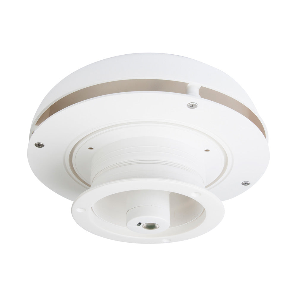 Marinco Day/Night Solar Vent 4-inch white vent for RV or camper, featuring solar-powered operation and durable white finish.