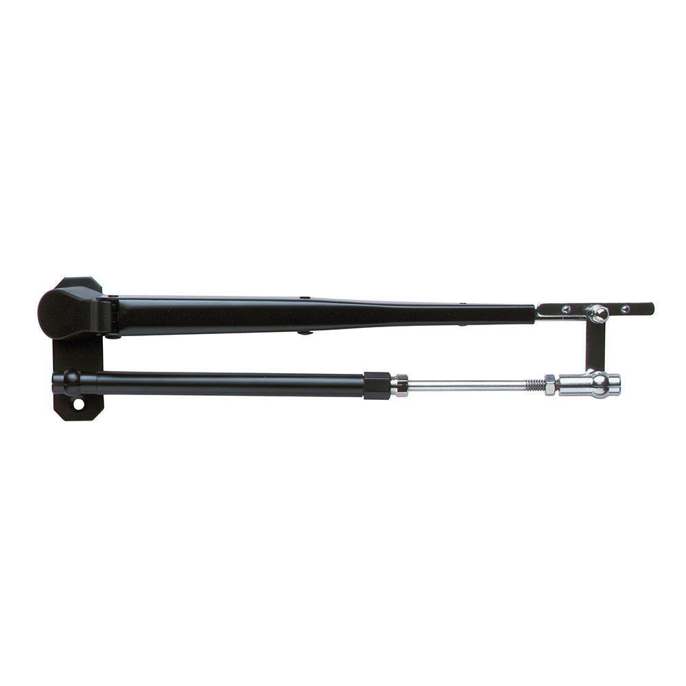 Marinco Deluxe Black Stainless Steel Pantographic Windshield Wiper Arm, adjustable 12-17 inches, for enhanced visibility and durability.
