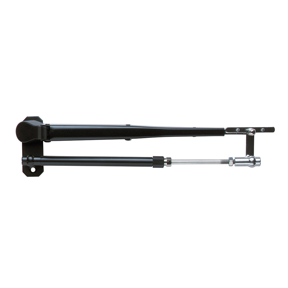 Marinco Deluxe Black Stainless Steel Pantographic Windshield Wiper Arm, adjustable 17 to 22 inches, for improved visibility.