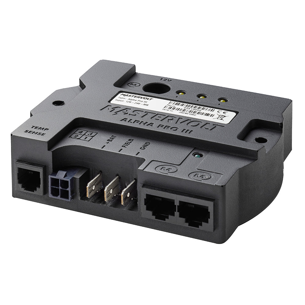 Mastervolt Alpha Pro III accessory, compact electronic component with connectors, designed for marine power systems.