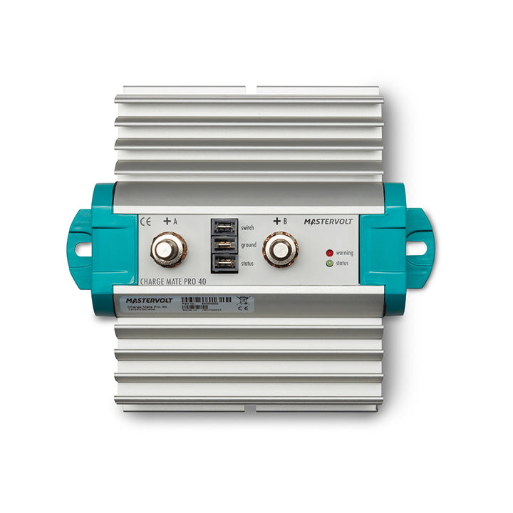 Mastervolt Charge Mate Pro 40 electronics charge relay for battery chargers, shown mounted on a circuit panel.
