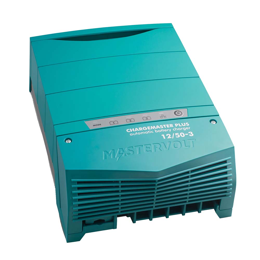 Mastervolt ChargeMaster Plus 12/50-3 battery charger for charging and maintaining 12V batteries in marine and RV applications.