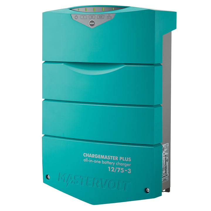 Mastervolt ChargeMaster Plus 12/75-3 CZone 3-bank battery charger, compact and efficient for marine and RV power systems.