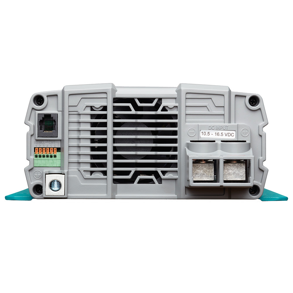 Mastervolt AC Master 12/700 120V inverter showing front panel and controls for reliable power conversion in a compact design.