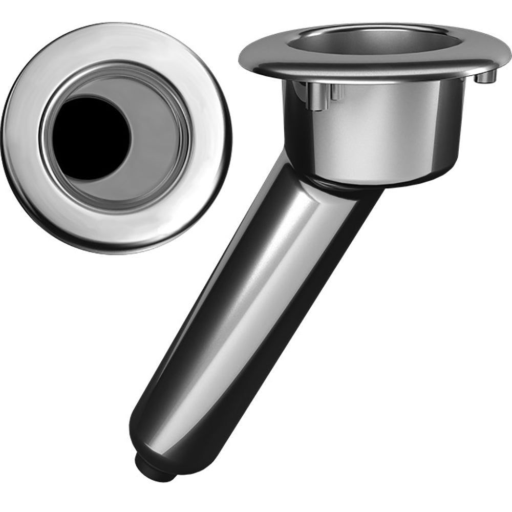 Mate Series Elite screwless stainless steel 30-rod cup holder with drain and round top for marine or boat use.