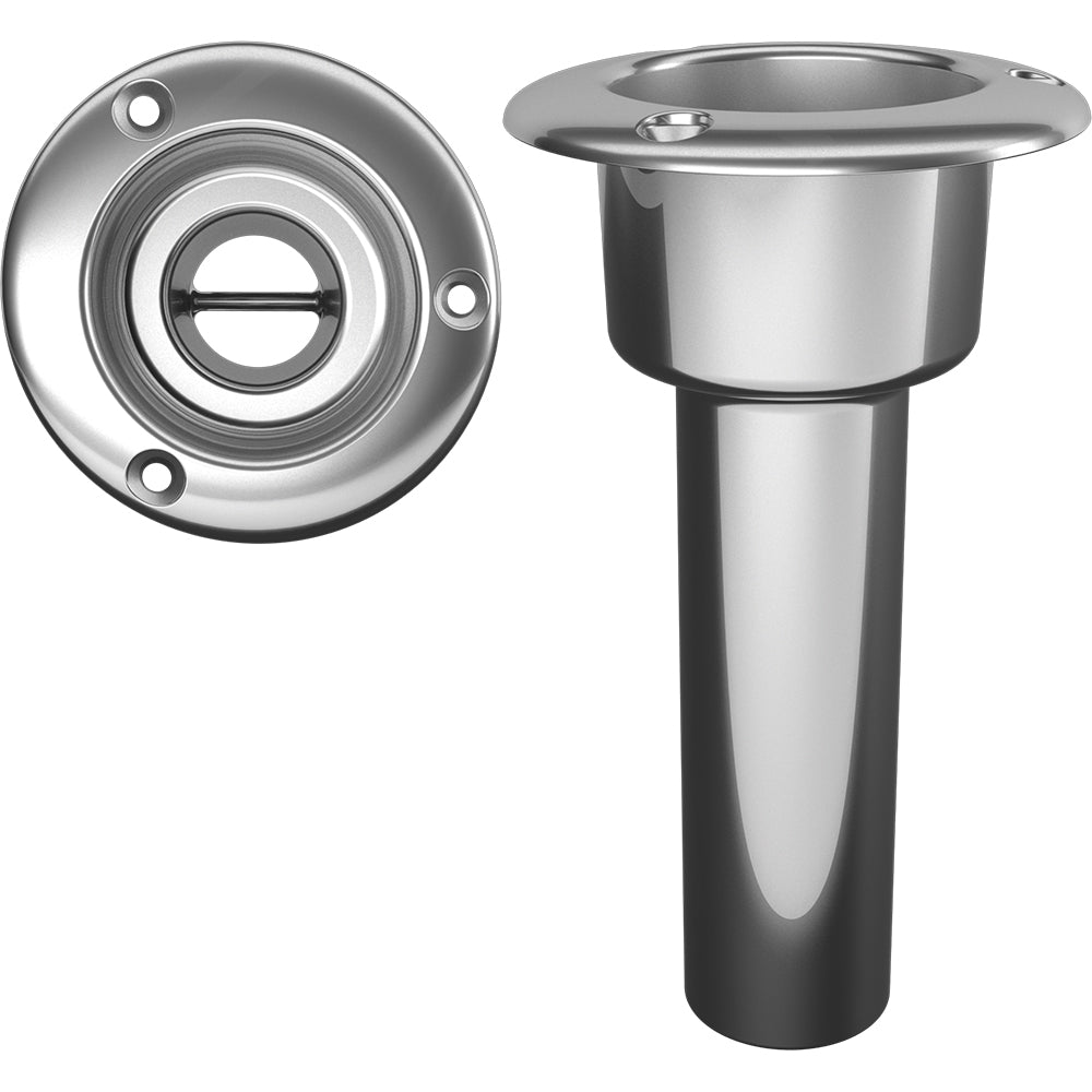 Open Mate Series stainless steel rod holder with round top, designed for boat rods and secure mounting.