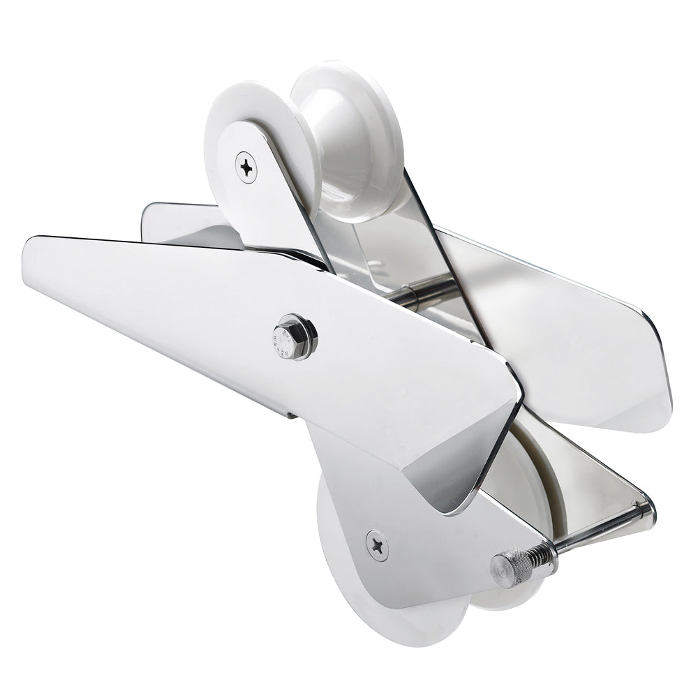 Maxwell hinged bow roller size 1, marine anchor roller for boat transom, durable stainless steel construction, with hinge mechanism