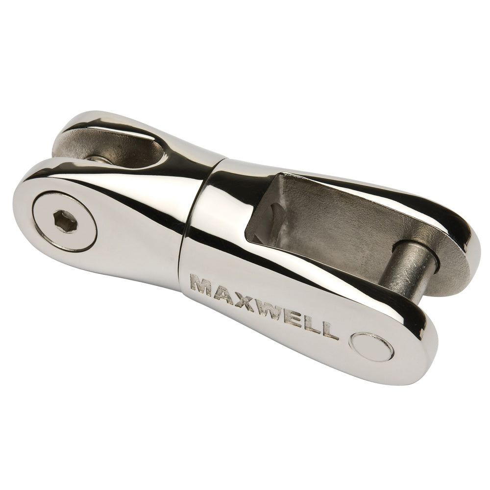 Maxwell SS anchor swivel shackle 10-12mm for anchoring accessories, rated 1500kg, showing stainless steel construction and secure clasp.