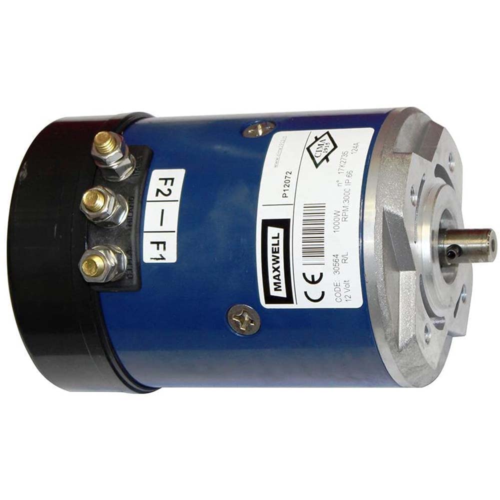 Maxwell 12V 1000W motor for anchoring accessories, compact and durable electric motor with wiring connections.