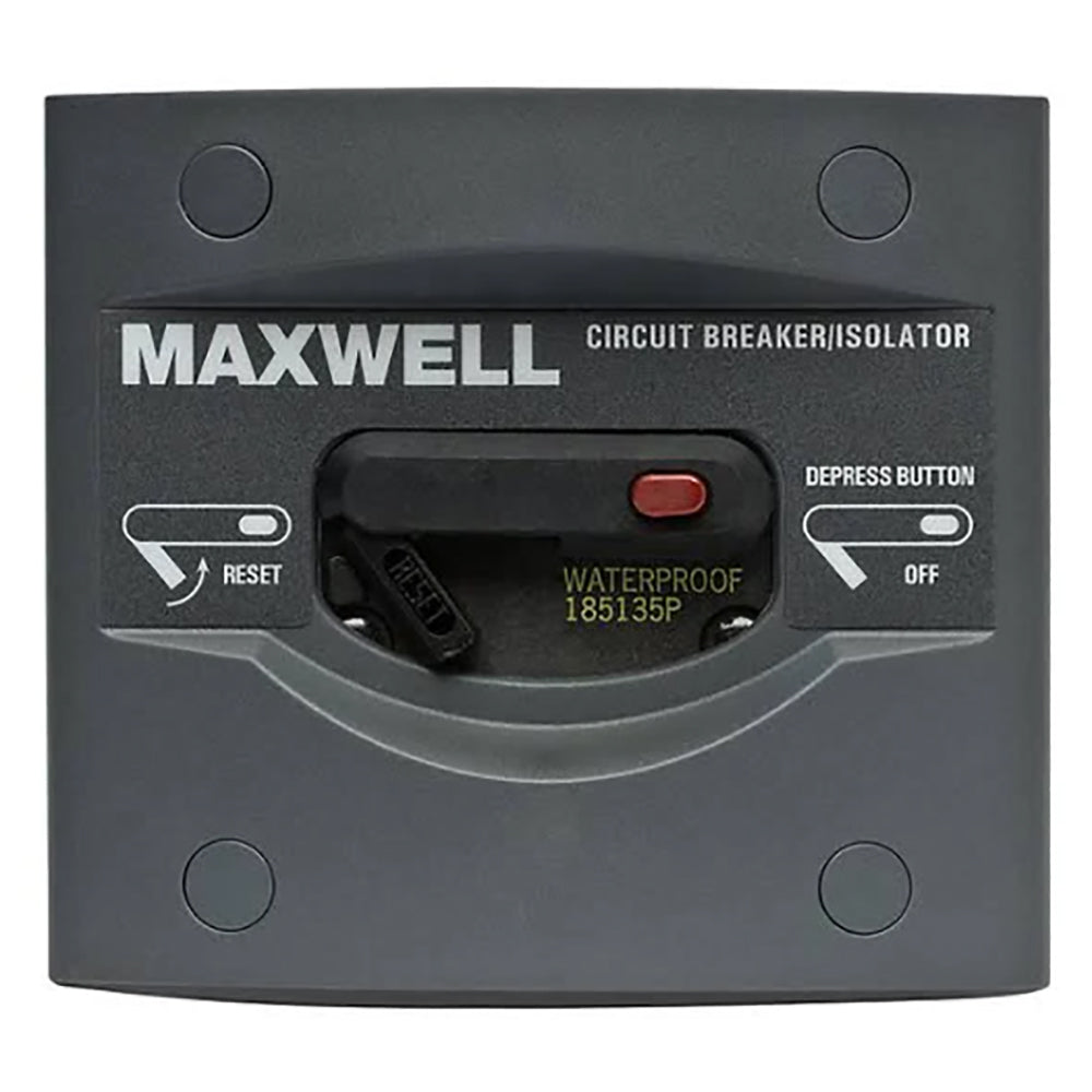 Maxwell 80 Amp Circuit Breaker Isolator Panel showing a black circuit breaker switch and panel components.