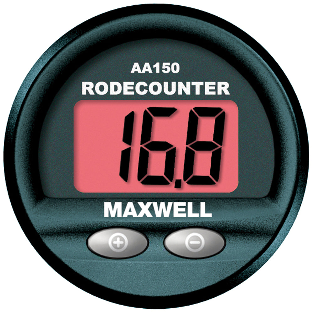Maxwell AA150 Chain and Rope Counter for windlass accessories, showing the device with digital display and mounting components.