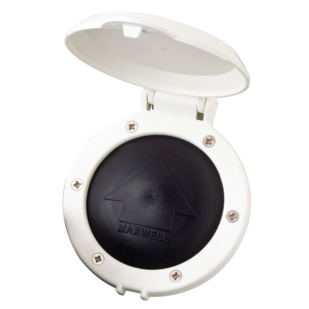 White Maxwell P19007 covered footswitch for windlass accessories, featuring a durable, compact design.