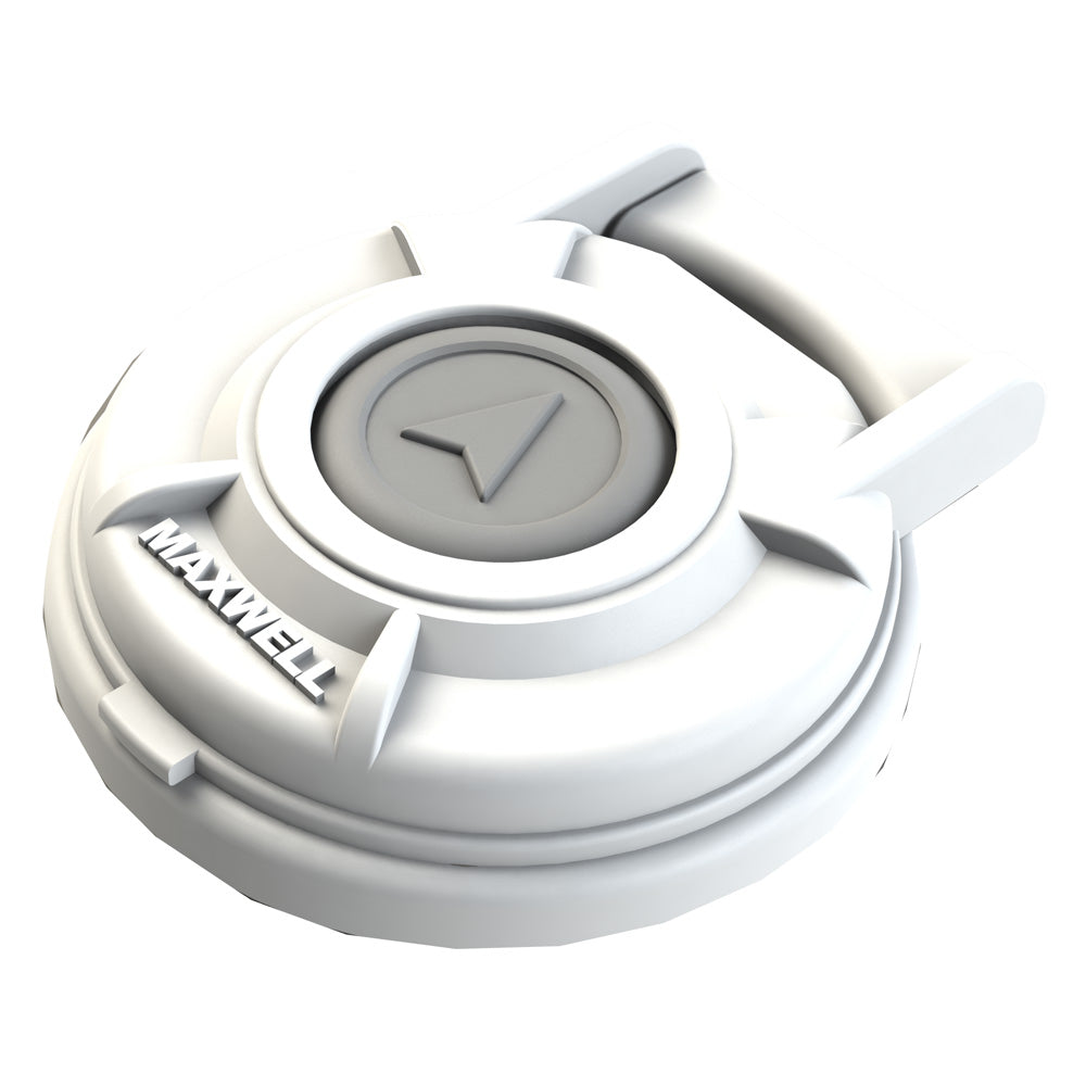 White Maxwell Up/Down Footswitch for windlass, compact and easy to use marine accessory, shown in a clean white finish.