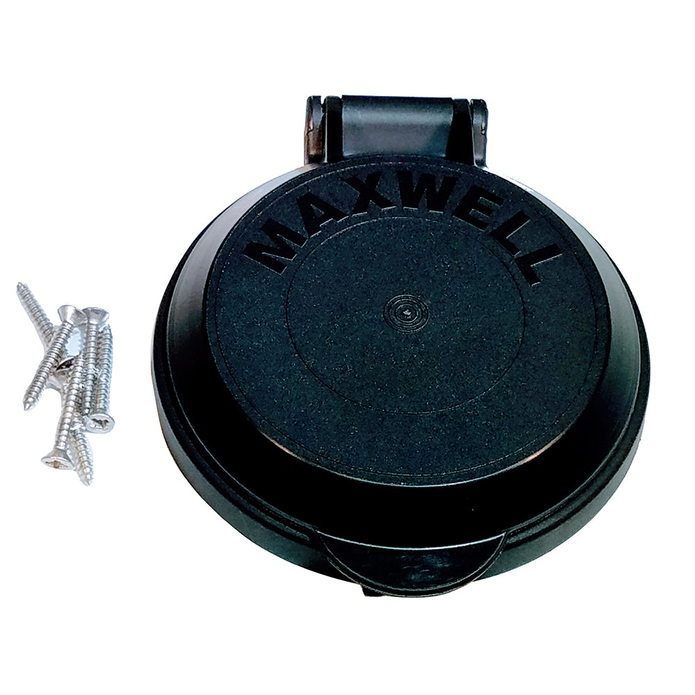 Black Maxwell Windlass foot switch replacement bezel cover for windlass accessories, showing a close-up of the durable black bezel.