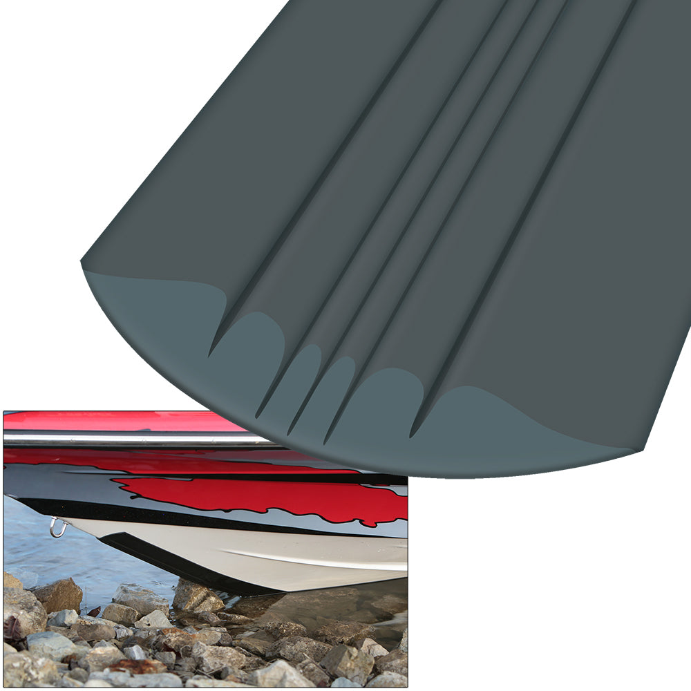 Megaware KeelGuard hull protection in charcoal color, designed to protect boat keels from damage during navigation.