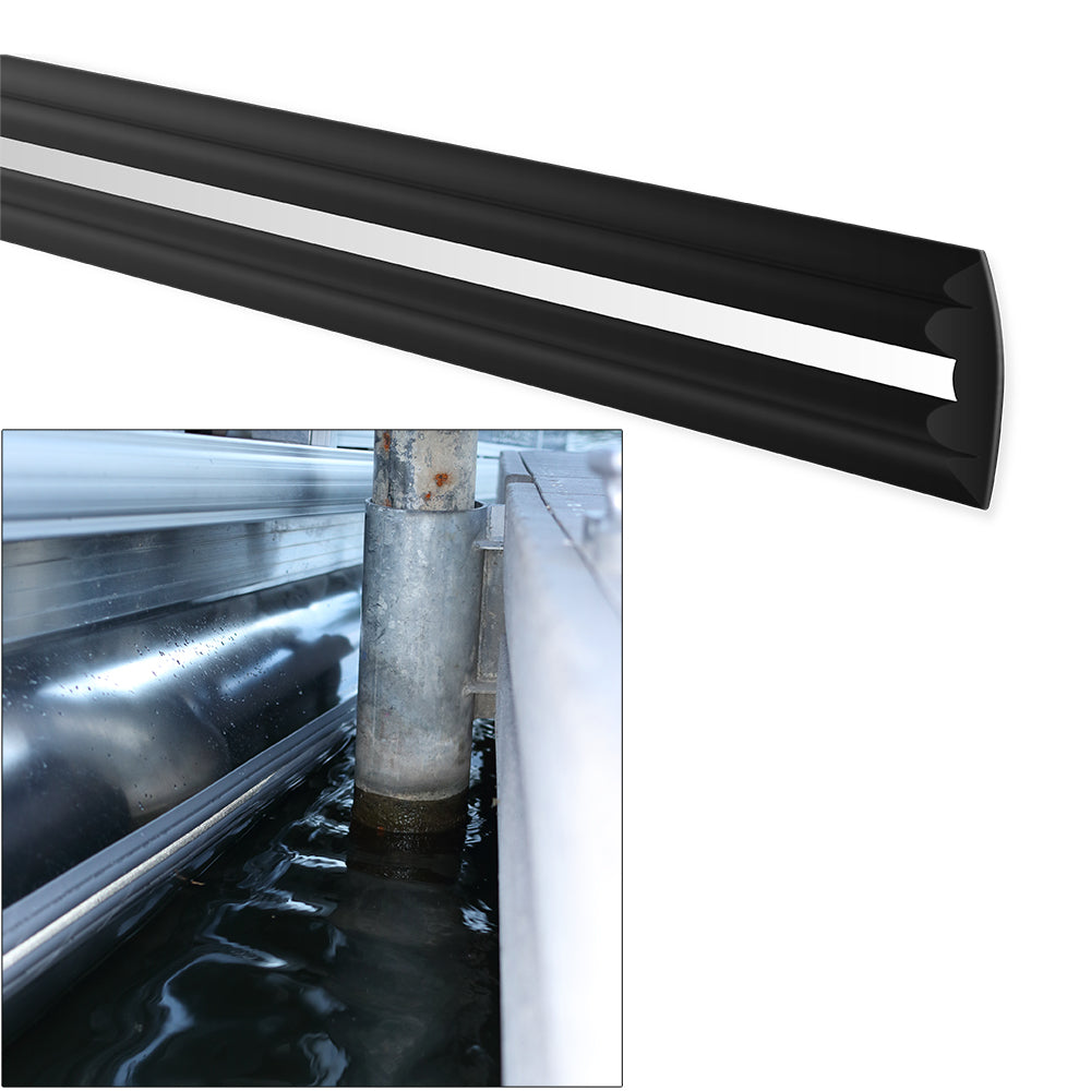 Megaware PontoonGuard 40 Kit with two black hull protection guards for pontoons up to 25 feet.