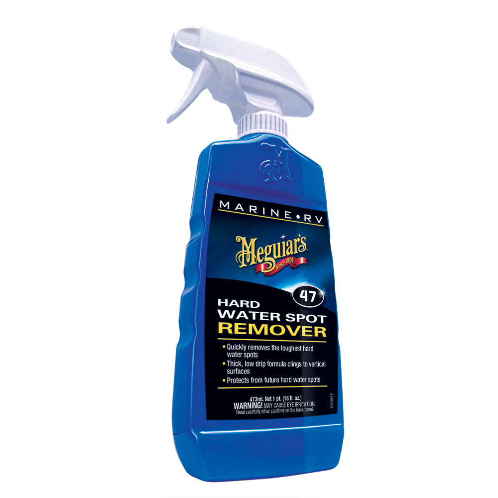 Meguiar's #47 Hard Water Spot Remover in 16oz bottle, cleaning solution for removing mineral stains from surfaces