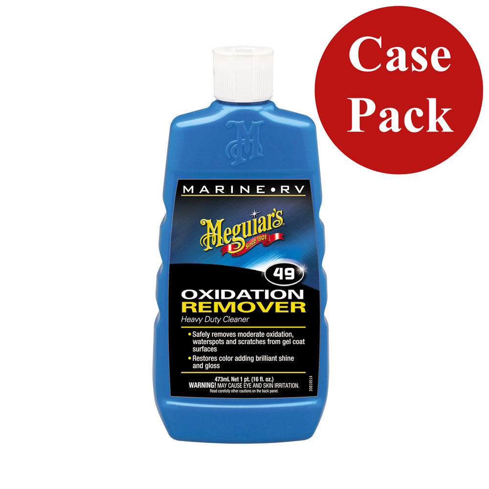 Meguiar's Heavy Duty Oxidation Remover cleaning product in a case of six, designed to remove oxidation from surfaces.