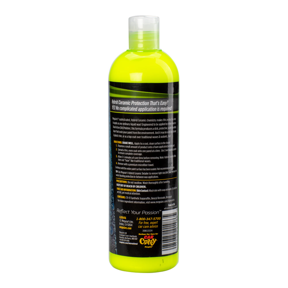 Set of six Meguiar's Hybrid Ceramic Liquid Waxes, 16oz bottles, for automotive cleaning and protection.