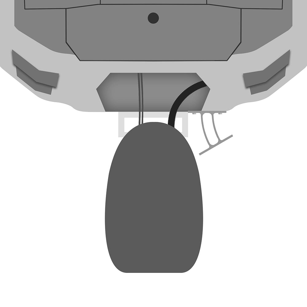 White Minn Kota Raptor Direct Mount Angle Bracket for anchoring accessories, shown mounted on a boat surface.