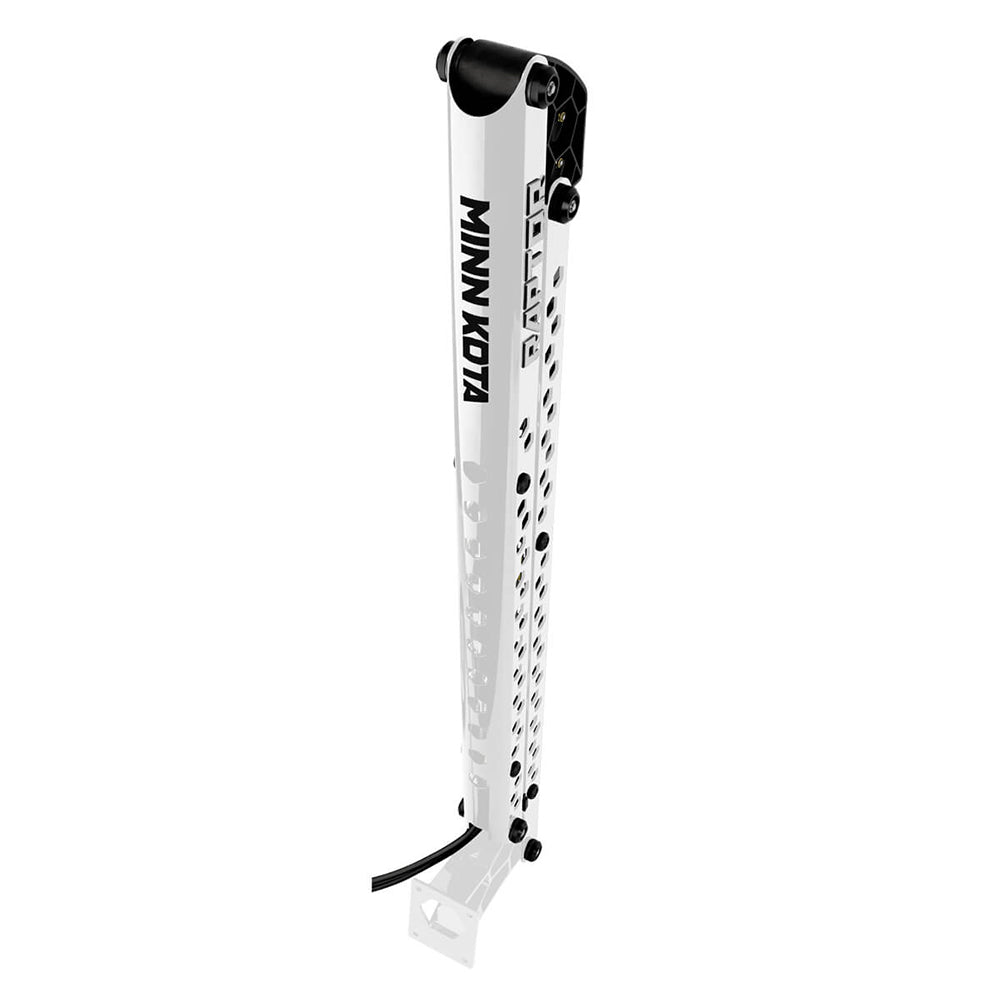 Minn Kota Raptor 8 shallow water anchor in white with active anchoring system, designed for secure boat positioning in shallow waters.