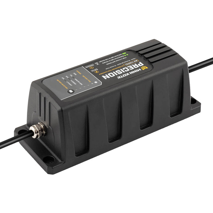 Minn Kota On-Board Precision Charger MK-110 PCL 1 Bank 10 Amp Lithium battery charger for marine boats and trolling motors.