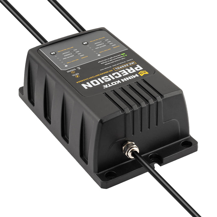 Minn Kota On-Board Precision Charger MK-220 PCL 2 Bank 10 Amp lithium battery charger for boats and marine use.