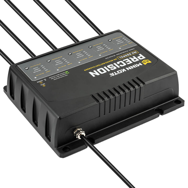 Minn Kota On-Board Precision Charger MK-550 PCL 5 Bank 10 AMP lithium battery charger for boats and marine applications.