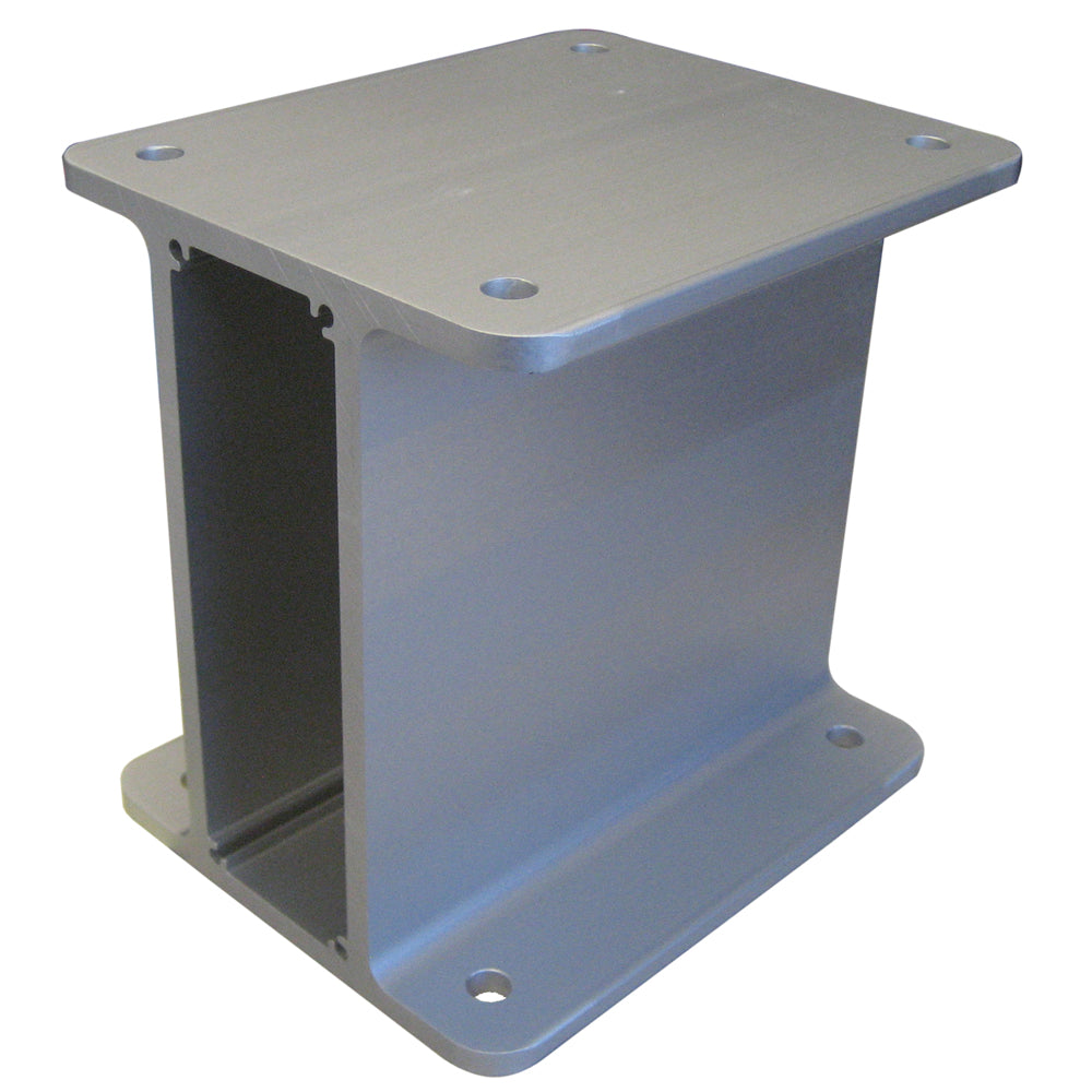 Minn Kota Talon 6-inch setback bracket riser for trolling motor accessories, shown mounted on a boat transom.