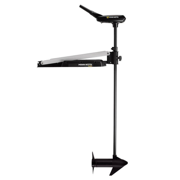 Minn Kota Edge 55 trolling motor with hand control, 12V, 55lb thrust, 52-inch shaft for boat fishing or navigation.
