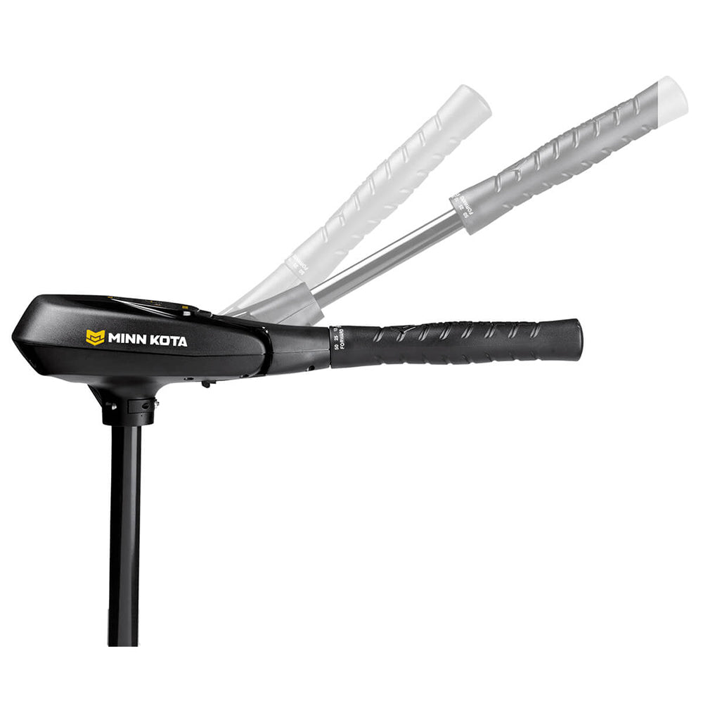 Minn Kota Edge 55 trolling motor with hand control, 12V, 55lb thrust, 52-inch shaft, suitable for freshwater fishing boats.