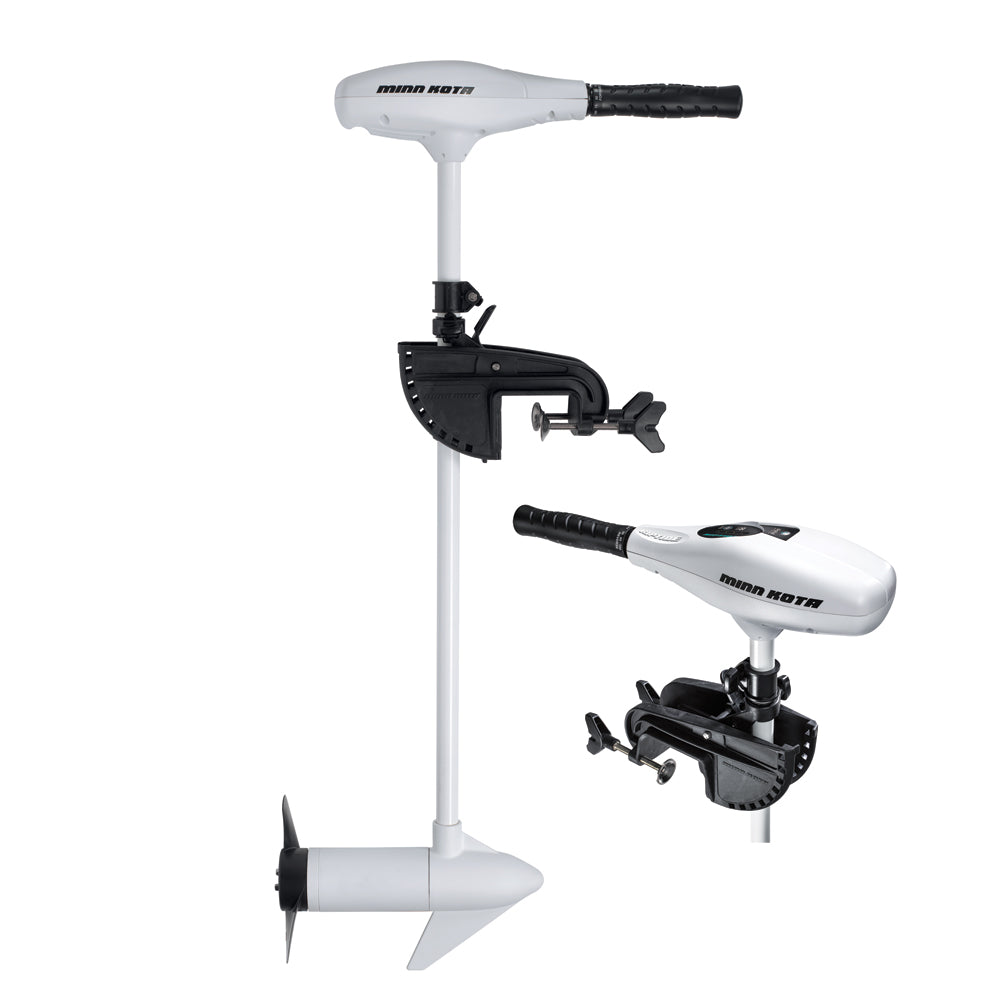 Minn Kota Riptide 55 T saltwater trolling motor with 12V, 55 lbs thrust, 42-inch shaft for boat fishing and navigation.