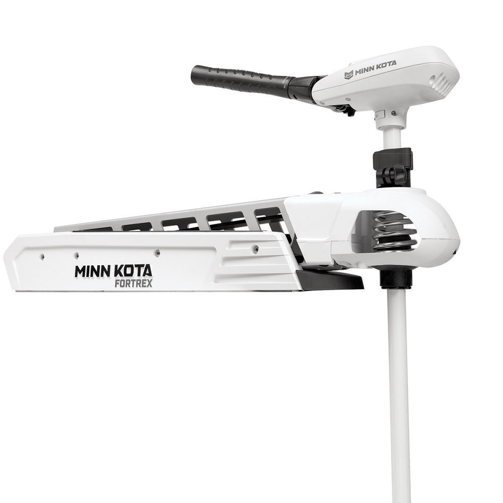 Minn Kota Riptide Fortrex 80 saltwater bow-mount trolling motor with 24V, 80lb thrust, 62-inch shaft, designed for saltwater fishing.