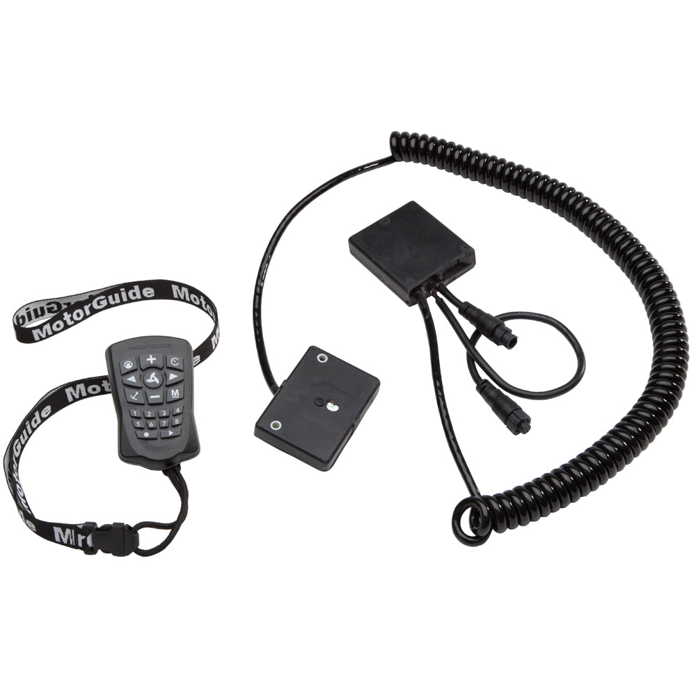 MotorGuide PinPoint GPS Navigation System for trolling motors, with display and mounting components.