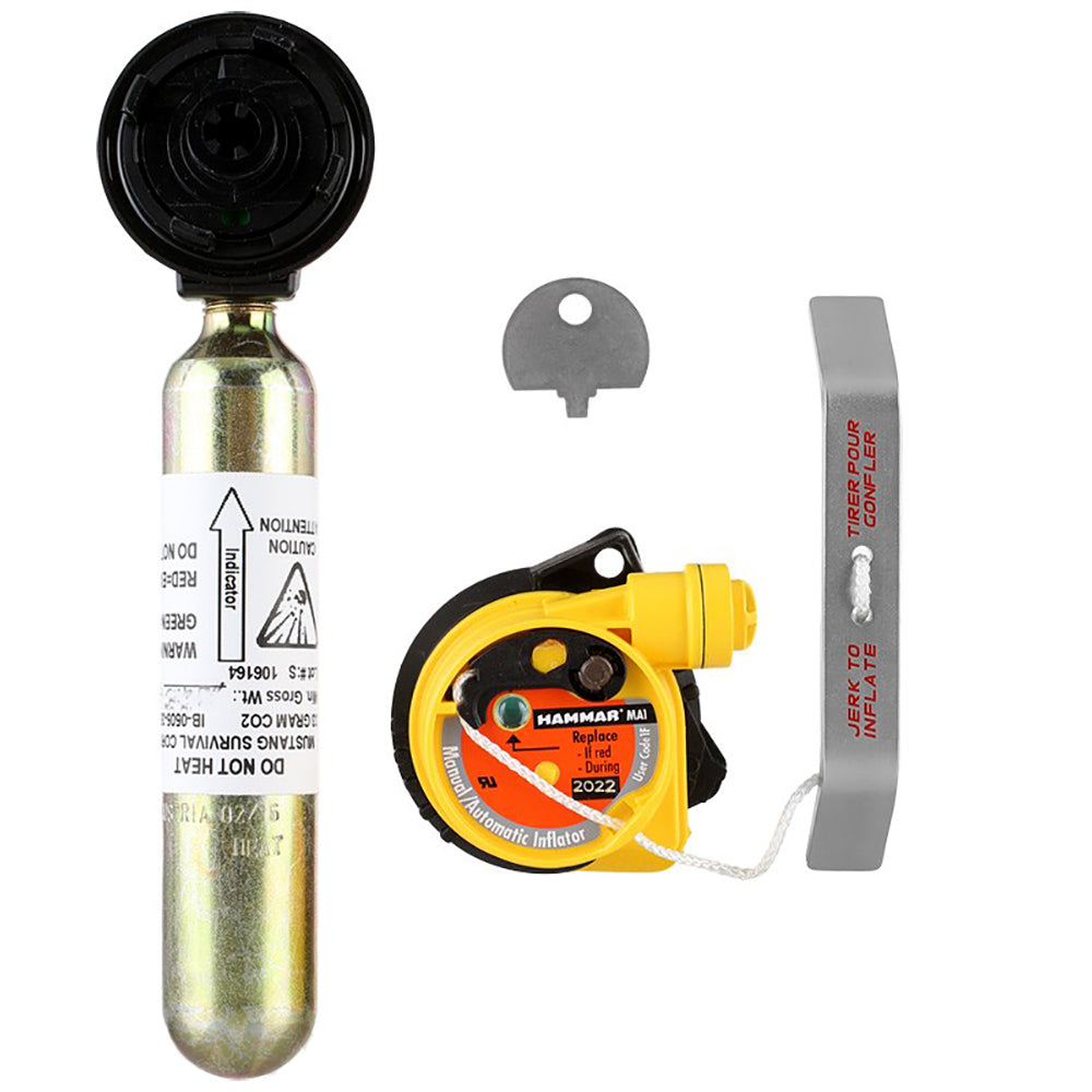 Mustang Survival Re-Arm Kit A 24g Auto-Hydrostatic accessory for safety and emergency use, shown with components and packaging.