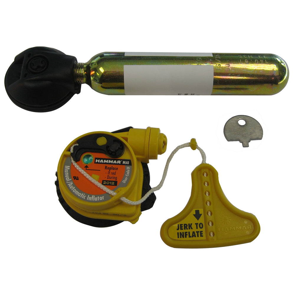 Mustang Survival Mustang Re-Arm Kit C 33g Auto Hydrostatic accessories for safety and rescue equipment, with compact design and safety features.
