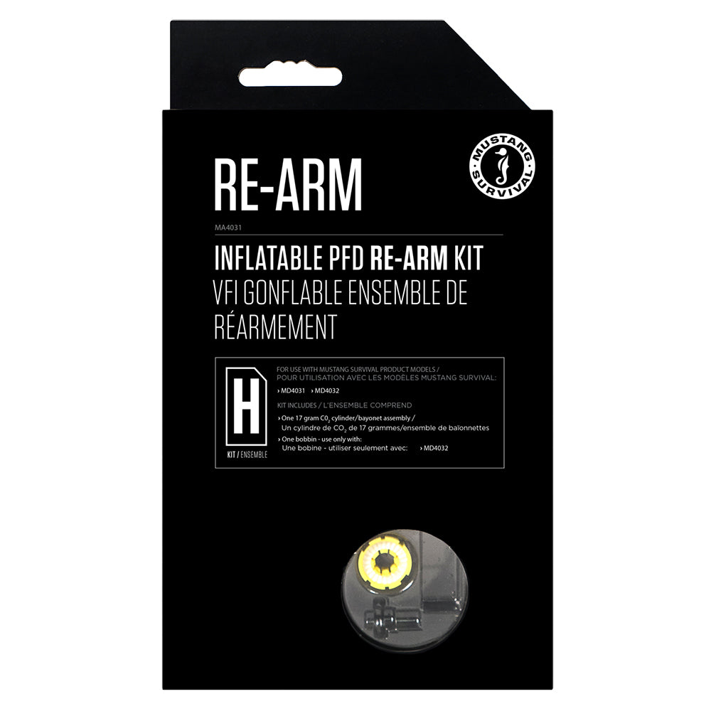 Mustang Survival Re-Arm Kit H 17g for automatic and manual life jackets, accessories, safety equipment, and survival gear.